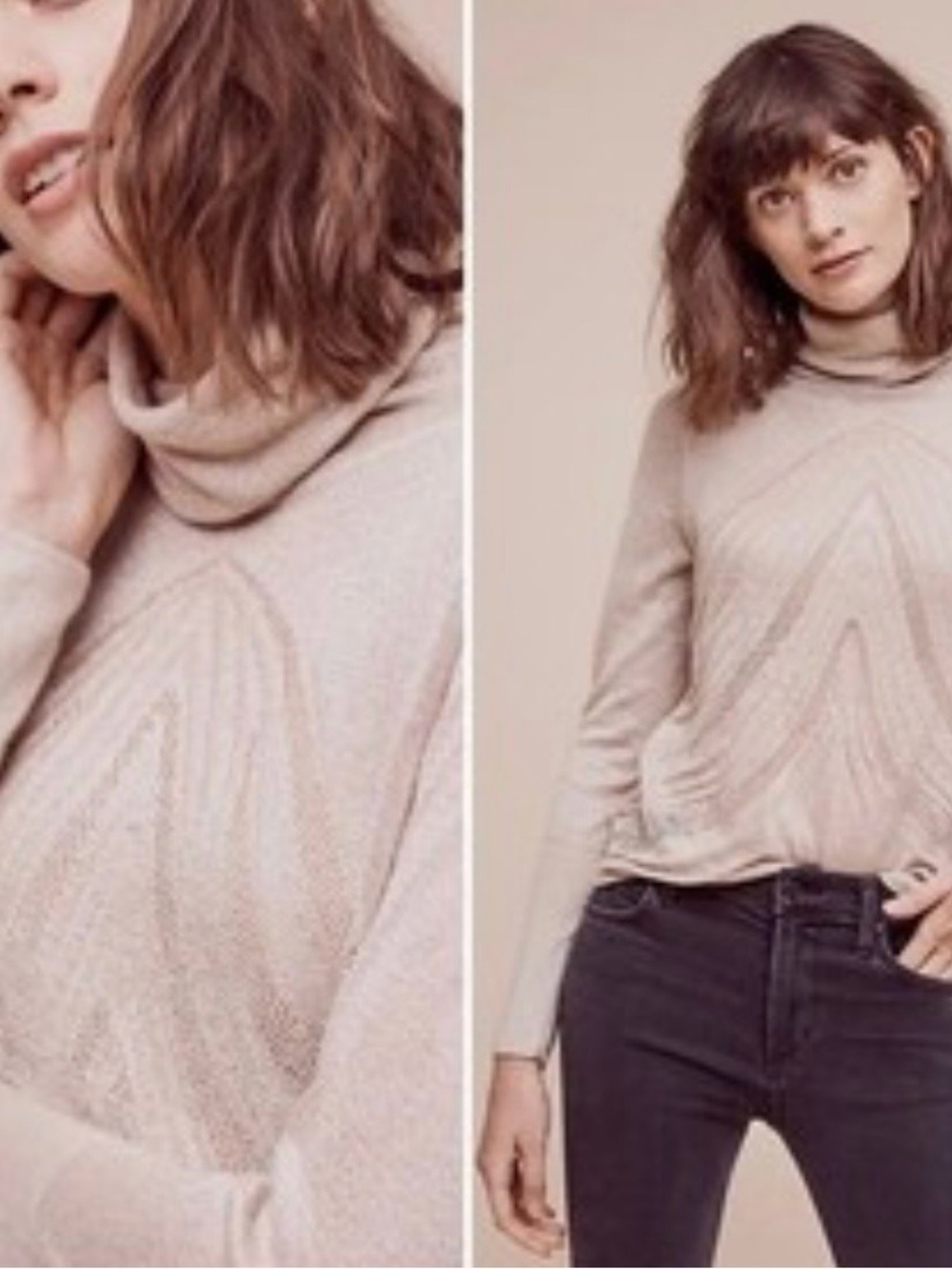 Angel Of The North Anthropologie Savine Turtleneck Beige Size M